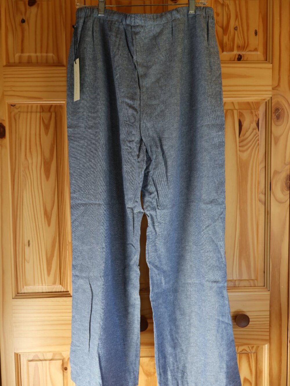 NWT Rachel Zoe Linen Blend Wide Leg Drawstring Pants Women's Large Blue - Picture 4 of 5